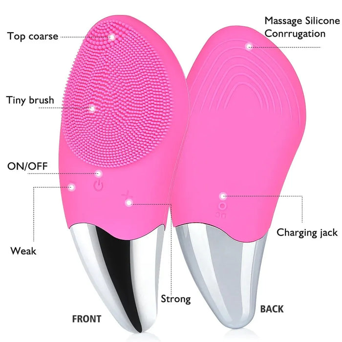 Hailicare Electric Facial Cleansing Brush Massager Waterproof Silicone Sonic Face Massage Cleaner Deep Pore Face Cleansing Brush