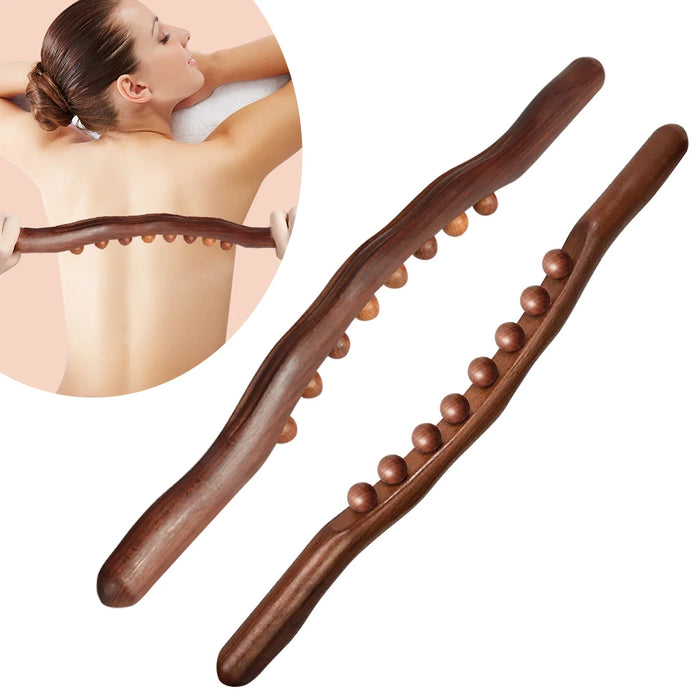 Wood Roller Massage Stick Tools Lymphatic Drainage Therapy Fascia Blaster Stomach Cellulite Massager for Neck Back Waist Leg