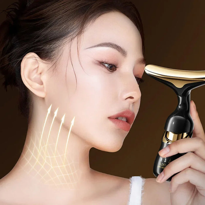 3 In 1 Face Massager Neck Facial Eye Massage Introducer Microcurrent Skin Rejuvenation Anti Aging Beauty Device Dropshipping