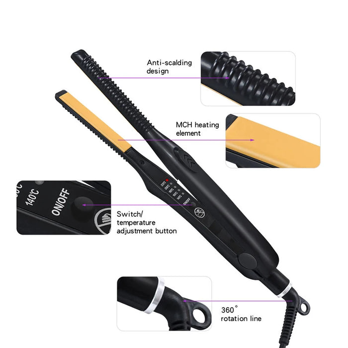 2 In 1 Hair Straightener Hair Curler Professional Ceramic Flat Iron For Short Hair Women And Men Beard Straightener