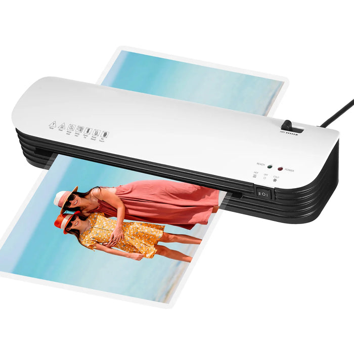 SL299 Laminator Machine Set A4 Size Hot and Cold Lamination 2 Roller System w/ 20 Laminating Pouches Paper Cutter Corner Rounder