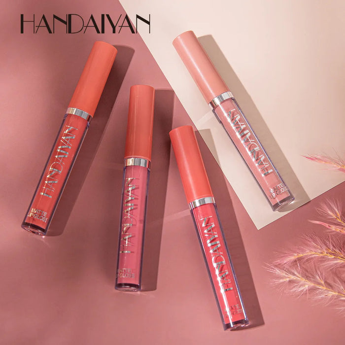 HANDAIYAN Lip Mud Lazy Man Color Mouth Red Lip Glaze Authentic Matte Lip Color Not Easy To Stain Cup Cross  Wholesale