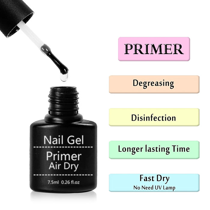 15Ml Acrylic No-acid Primer Nail Art Set With Base Coat And Top Coat Soak Off Gel Nail Polish For Nail Art Design Tool Kit