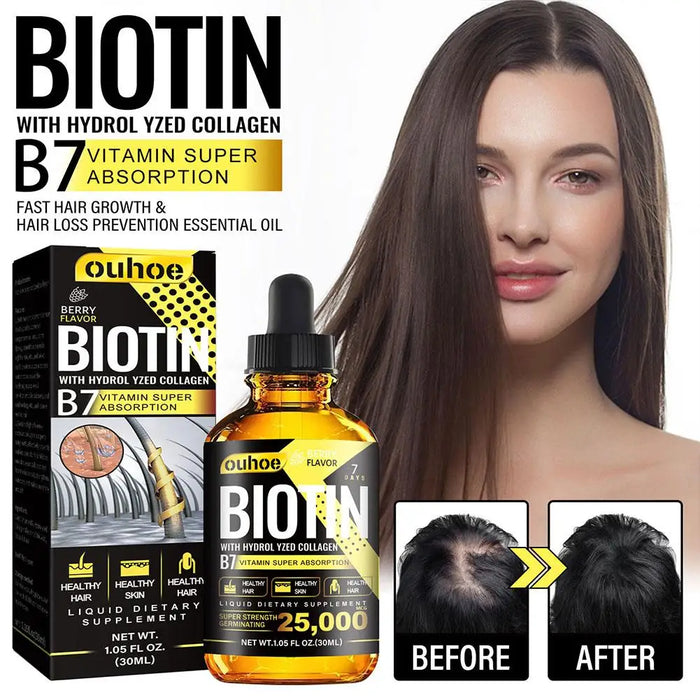 Nutrition Biotin Liquid Drops Essential Oil Collagen B7 Vitamin Oil Trengthen Hair Root Anti Hair Weak Treatment