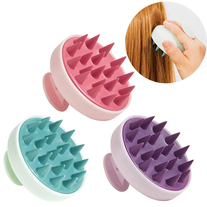 Silicone Shampoo Brush Head Scalp Massage Comb Clean The Scalp Thoroughly Body Massage Brush Bath Brush Salon Hairdressing Tool