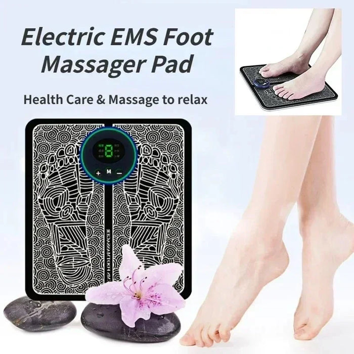 Electric EMS Foot Massager Pad Electrical Muscle Stimulation Foot Massager USB Charging Portable