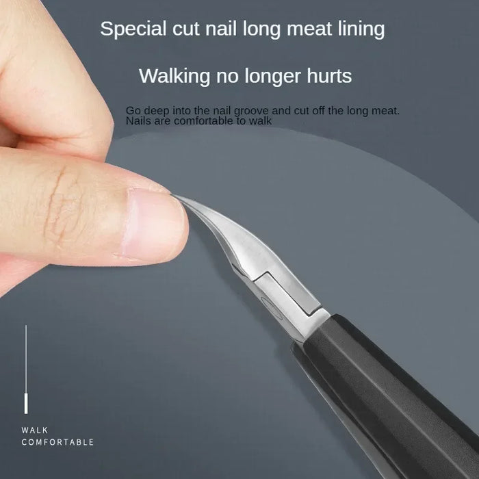 Professional Toe Nail Clippers Cutter ingrown toenail tool Thick Nails Dead Skin Dirt Remover Super Sharp Curved Blade Nail Tool