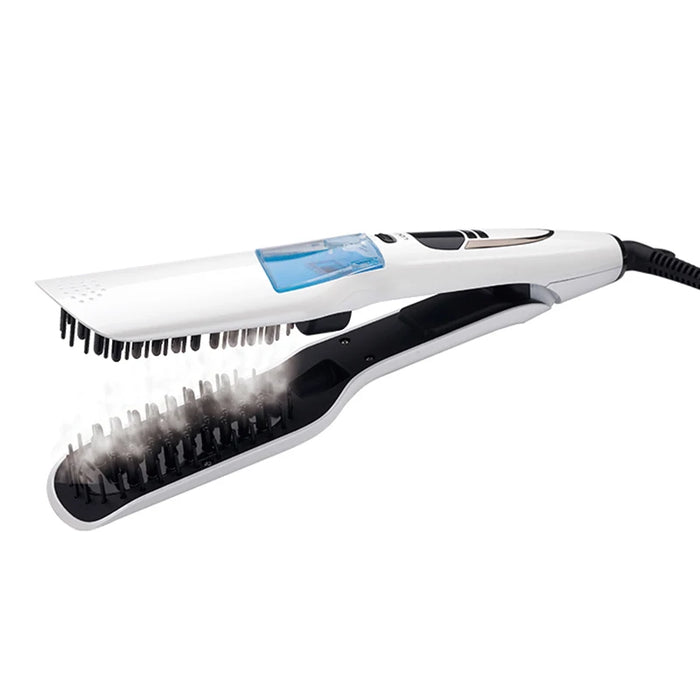 Professional Hair Straightener Brush Heating Hot Hair Combs Dual Voltage Titanium Curling Iron Steam Flat Iron