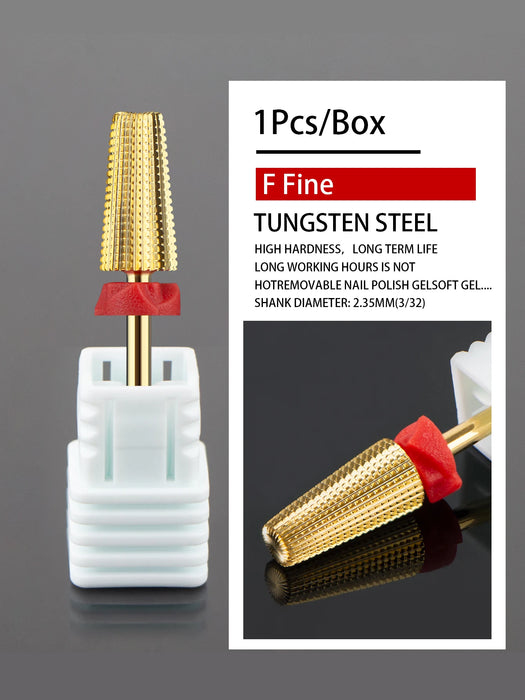 1Pcs NEW 5 in 1 Tungsten Steel Nail Drill Bits Milling Cutter For Remove Nail Polish Gel UV Gel Nail Drill Bit Accessory