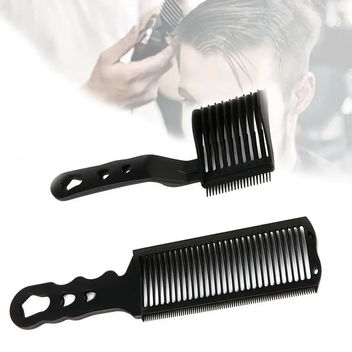 2PCS Kit Upgrade Barber Flat Top Hair Cut Combs Men's Arc Design Curved Positioning Hair Clipper Combs Salon Hairdresser Tools