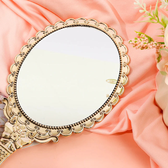 Classic style makeup mirror Makeup mirror Golden Mirrors Hand held makeup mirror handle Large quantity can be customized