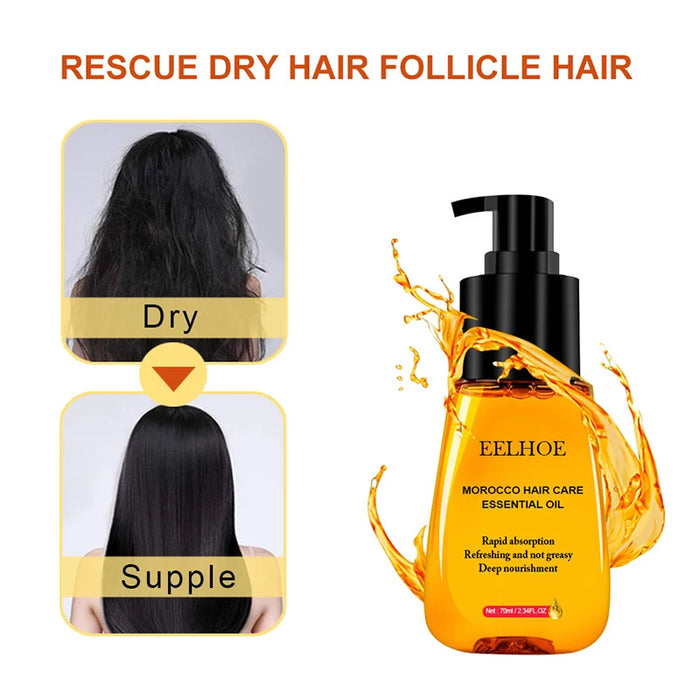 70Ml Morocco Argan Hair Oil Nourishing Repair Damaged Restore Improve Split Hair Rough Remove Smoothing Soft Hair Essence New