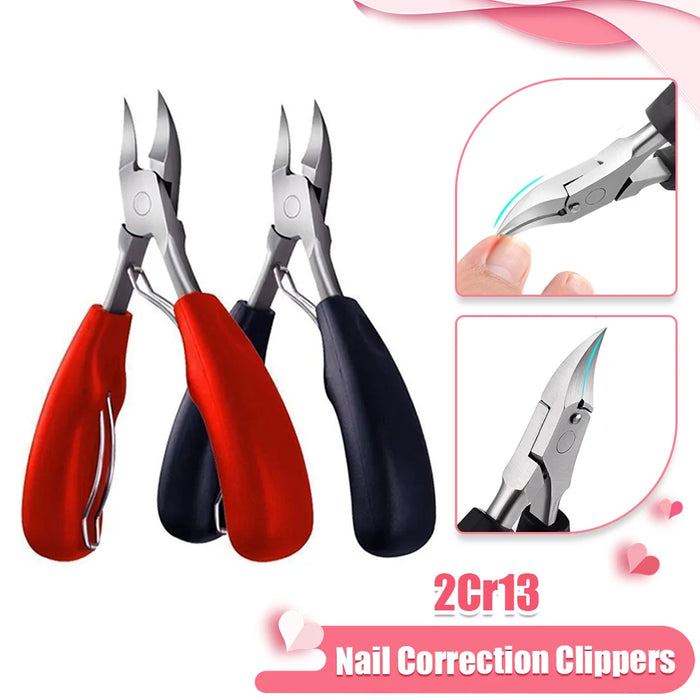 Professional Toe Nail Clippers Cutter ingrown toenail tool Thick Nail Dead Skin Dirt Remover Super Sharp Curved Blade Nail Tools