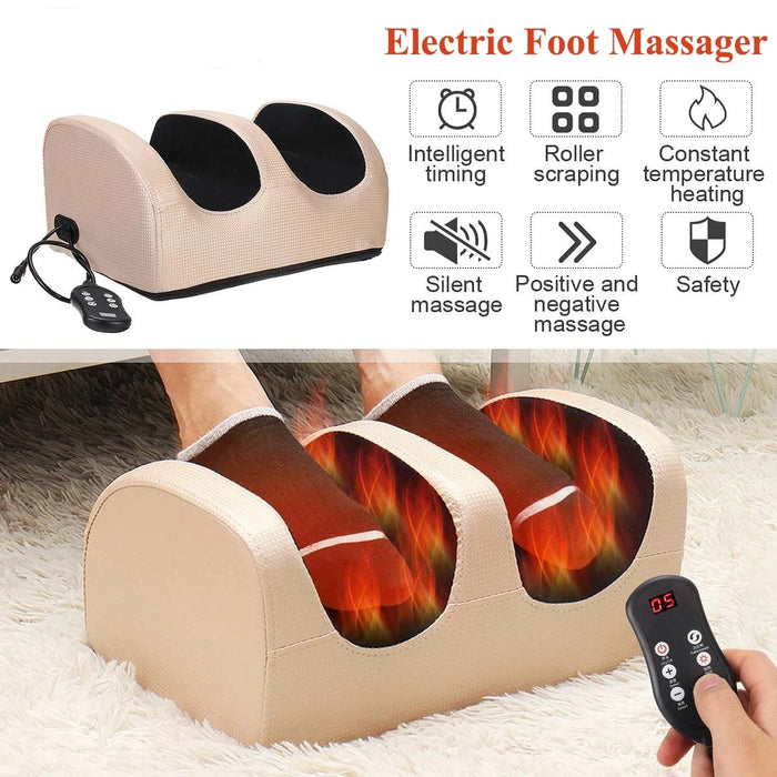 Hot Electric Foot Massage Health Care Therapy Infrared Heating Relax Body Massager Deep Muscles Control Kneading Roller Machines