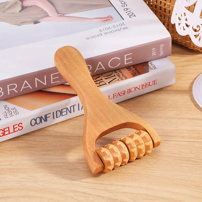 1Pc Wooden Roller Massager Neck, Shoulder and Leg Universal Hand Massager Massage Tool Foot Massager