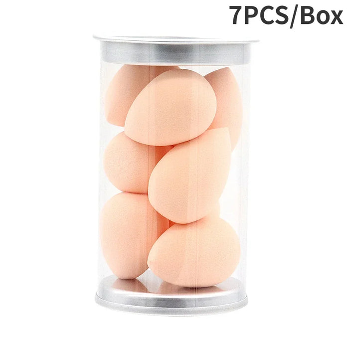 7/8Pcs Mini Beauty Puff Makeup Blender Cosmetic Puff Sponge for Foundation Cream Concealer Make Up Blender Tool with Storage Box