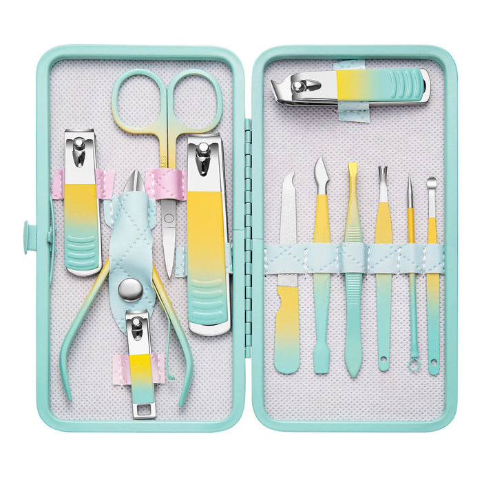 2024 New Gradient colors 7-18pcs Manicure Set Pedicure Sets Nail Clipper Stainless Steel Professional Nail Cutter Tools