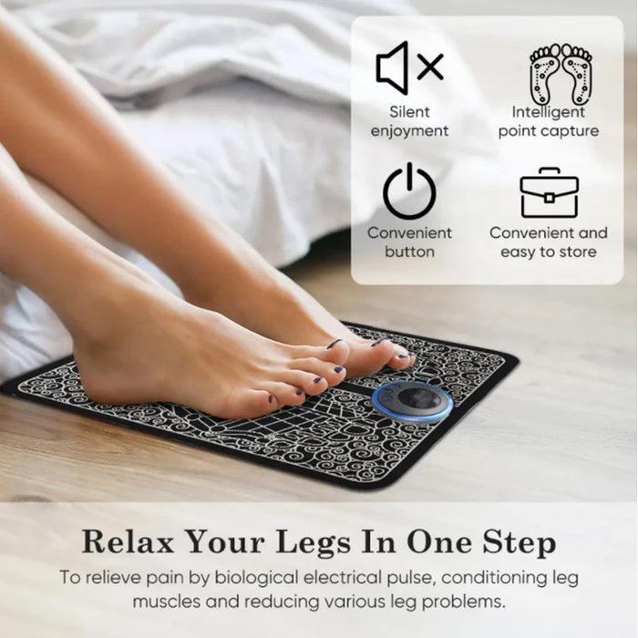 Electric EMS Foot Massager Pad Relief Pain Relax Feet Acupoints Massage Mat Shock Muscle Stimulation Improve Blood Circulation