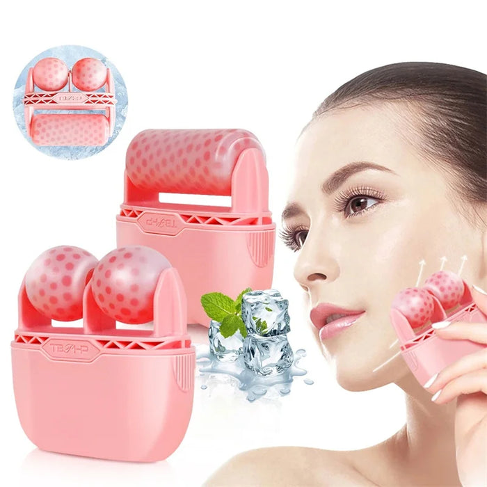 Cool Facial Eye Massage Face Ice Roller Double Roller Relieve Fatigue Pain Redness Skin Tighten Face Lift Reduce Swell Iceroller