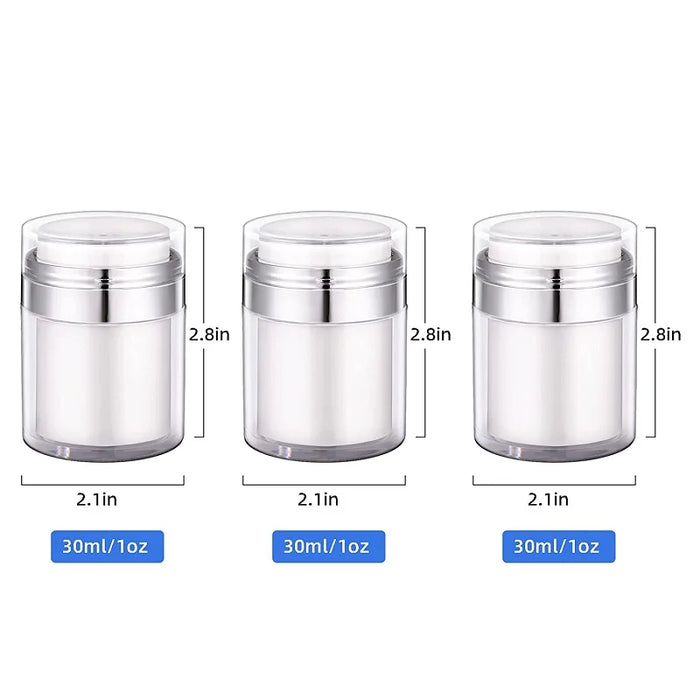 15/30/50g Empty Airless Pump Jar Refillable Acrylic Cream Bottle Vacuum Bottle Portable Size Container of Makeup Lotion Cosmetic