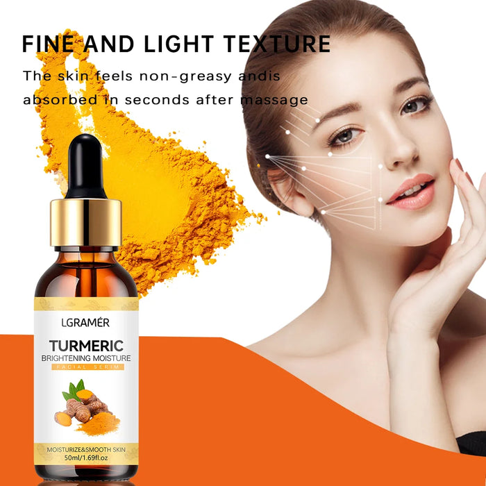 Turmeric Freckle Whitening Serum Anti-oxidant Nourishing Moisturizing Repair Skin Brighten Fade Dark Spot Essence Face Care