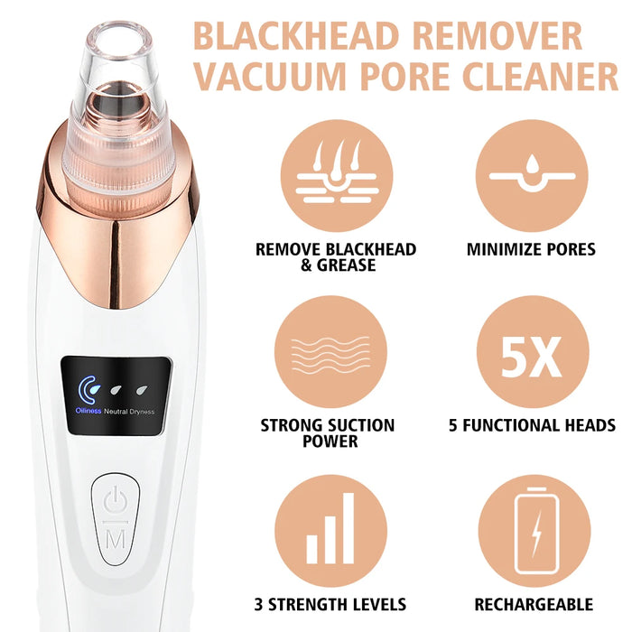 New Blackhead Remover Pore Vacuum Acne Cleaner Black Spots Removal Facial Deep Cleansing Pore Cleaner Machine Skin Care Tools