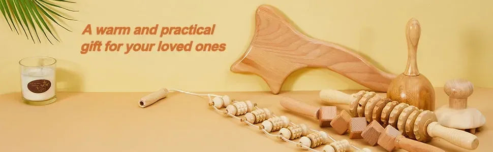 Wooden Massage Tools Wood Lymphatic Drainage Massager Anti Cellulite Body Shaping Tools for Beauty, Gua Sha, Sore Muscle Relief