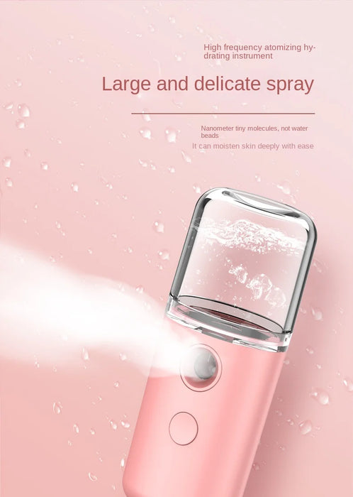 Mini Portable Humidifier Facial Steamer Device Beauty Spray Hydrating Apparatus Cold Spray Apparatus Rechargeable Nano Spray