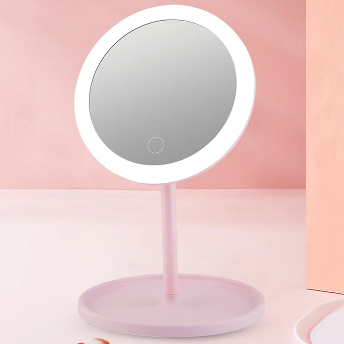 Light up your beauty routine: LED cosmetic mirror with dimmable, rotating and memory functions - USB cosmetic mirror with monoch