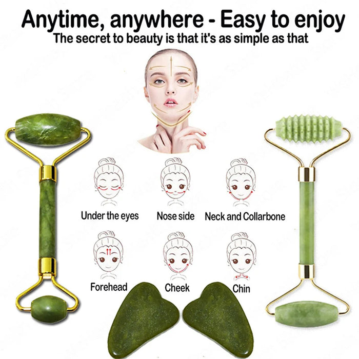 Gua Sha Face Massager Roller Jade Store Scraper Roller Massage for Facial Gouache Lift Body Slimming Guasha Neck Skin Care Tools