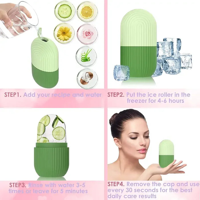 Silicone Skin Care Beauty Lifting Contouring Silicone Ice Cube Trays Ice Globe Ice Balls Face Massager Facial Roller Reduce Acne