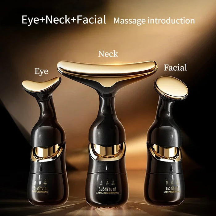 3 In 1 Face Massager Neck Facial Eye Massage Introducer Microcurrent Skin Rejuvenation Anti Aging Beauty Device Dropshipping