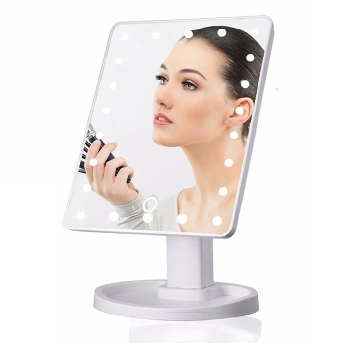 1pc-LED desktop night light makeup mirror desktop 360 degree rotating storage touch sensitive makeup mirror