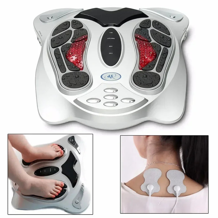 Electric Foot Massager Far Infrared Heating Acupuncture Points Reflexology Feet Massage Machine Slimming Belt Pads for Body Care