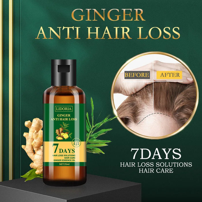 Powerful Ginger Hair Growth Product for Men Women Anti Hair Loss Serum Scalp Baldness Treat Hair Regrowth Prevent Alopecia Oil