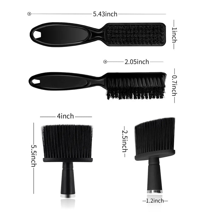 2pcs Barber Brush Set Hairdresser Blade Clean Brushes Neck Duster Brush Clipper Cleaning Hairbrush Pro Barbershop Tool Accessory