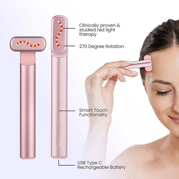 EMS Microcurrent Face Lifting Device Red Light Facial Wand Eye Neck Massager Skin Tightening  Anti Wrinkle Skin Care Beauty Tool