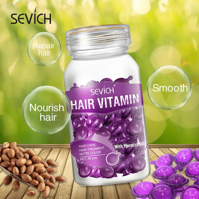 30PCS Hair Vitamin Capsule Keratin Oil Smooth Silky Hair Serum Moroccan Oil Anti Hair Loss Repair Damaged Hair Essential Oil