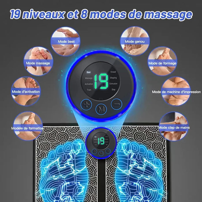 EMS Foot Massager Pad USB Rechargeabl Reflexology Foot Acupoint Massage Muscle Stimulation Improve Blood Circulation Relief Pain