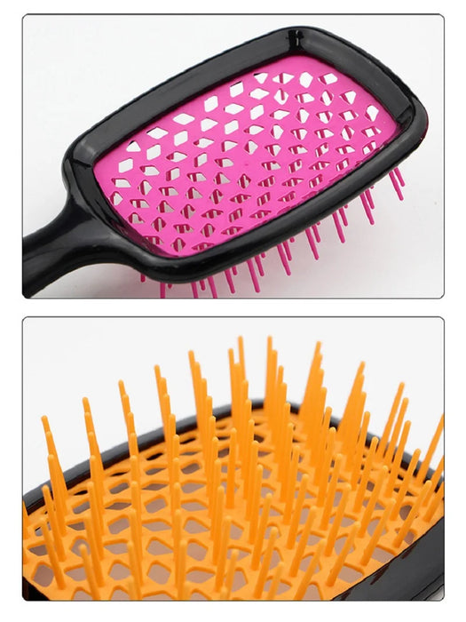 New Square Hollow Hair Comb Scalp Massager Simple Rib Hairbrush Demelant Brush Detangling Comb Fluffy Hairdressing Style Tool