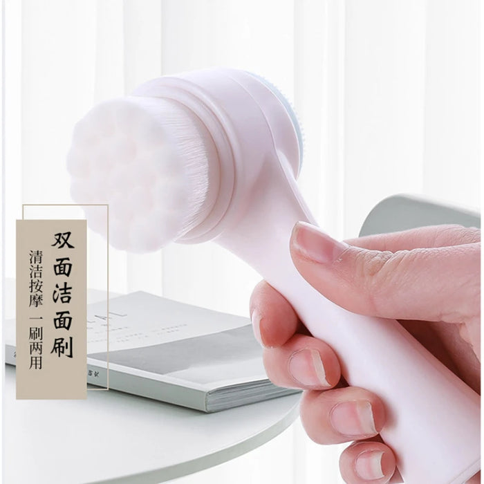 Silica Gel Facial Brush Double Sided Facial Cleanser Blackhead Removing Product Pore Cleaner Exfoliating Facial Brush Face Brush