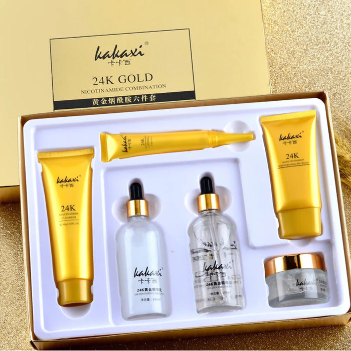 24K Gold Nicotinamide Skin Care Set Moisturizing Skin Face Essence Face Cream Remove Dark Circles Eye Cream Exquisite Gift Box