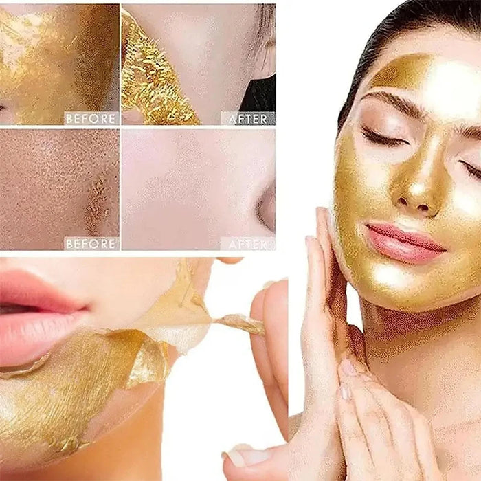 98.4% Gold Foil Peel-Off Mask Exfoliate Remove Blackheads Facial Peel-Off Mask Unclog Cleaning Pores Lift Firm Women Face Care