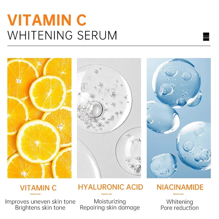 2024 Vitamin C Serum For Face Whitening Dark Spot Remover Hyaluronic Acid Facial Skin Care Beauty Korean Cosmetics Products