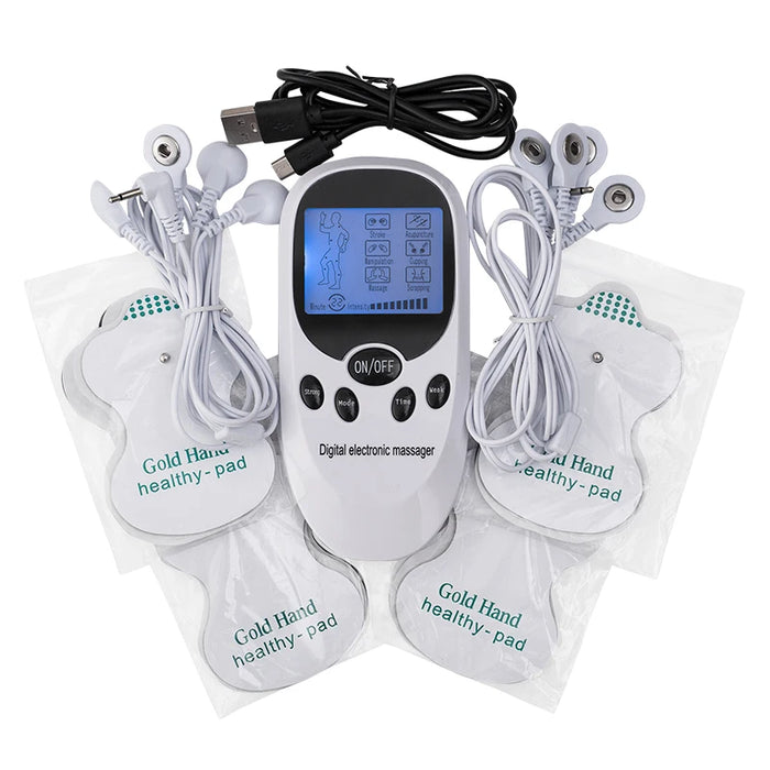 Digital TENS Machine EMS Massager Electric Pulse Muscle Stimulator for Back Neck Electrode Massage Pads Convenient Use at Home