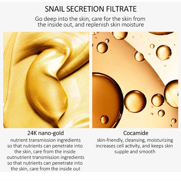 Snail Collagen Skin Care Set Golden Face Serum Nourishing Brighten Skin Anti Dryness Moisturizing Cream Soothes Skin Eye Essence