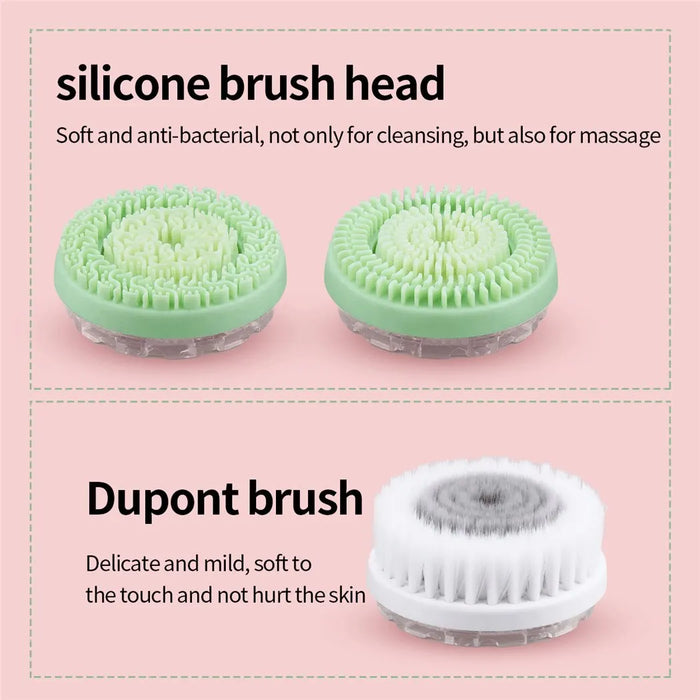 CkeyiN Silicone 3 in 1 Electric Ultrasonic Facial Cleaner Acne Pore Blackhead Deep Cleansing Brush Beauty Skin Care Tools