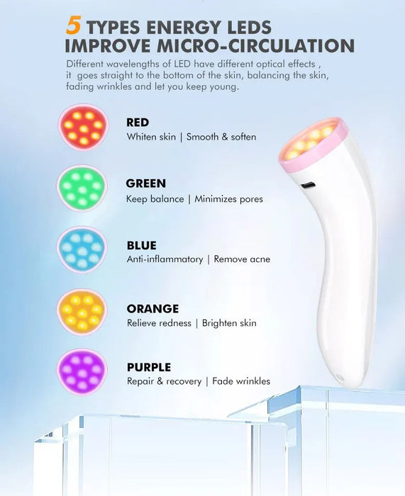 New RF UV Facial Led Red & Blue Acne Spot Treatment Home Use RF Beauty Device Equipment Wand Massager Face Light Therapy Machine