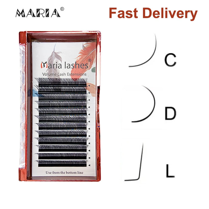 MARIA YY Shaped Eyelashes Clusters Beauty 0.07 Y Wire Type Brown Lashes Extension Makeup Naturally Soft D Curl Volume Fan