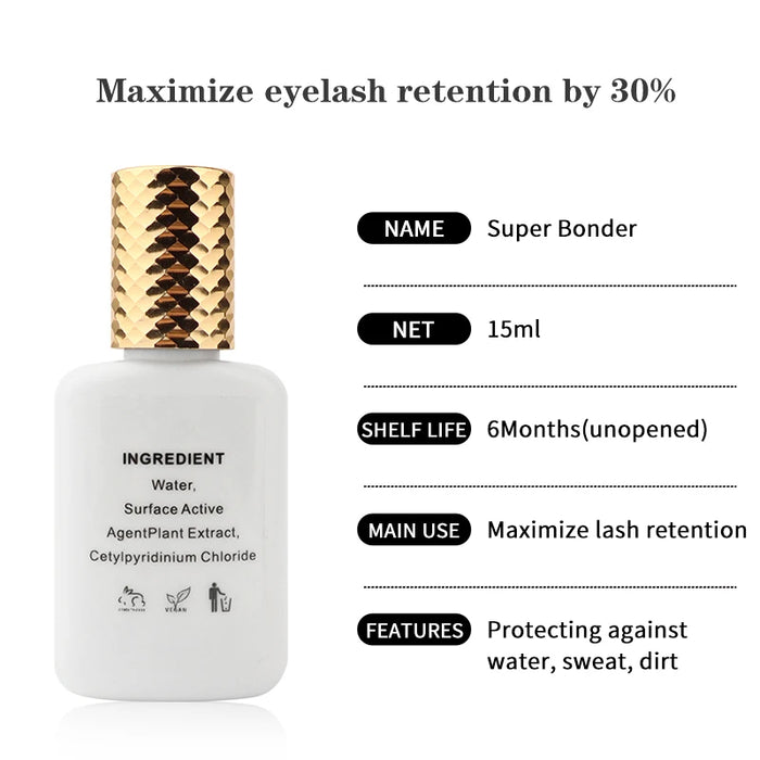 15ml Super Bonder Fixing Agent for Eyelashes Extensions Primer for Lash Glue Help Lash Bonder Adhesive Hardener Professinal